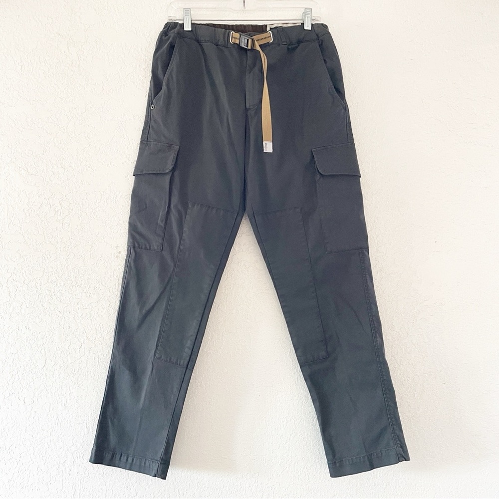 WHITE SAND MENS ELASTIC WAIST COTTON BLEND GRAY CARGO PANTS SZ 32
